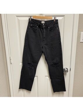 Amuse Society Black High-Waist Distressed Jeans. Sz 27